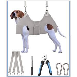 NEW Kkiimatt Dog Grooming Hammock L (56 LB Max) Silver Grey 11-20in